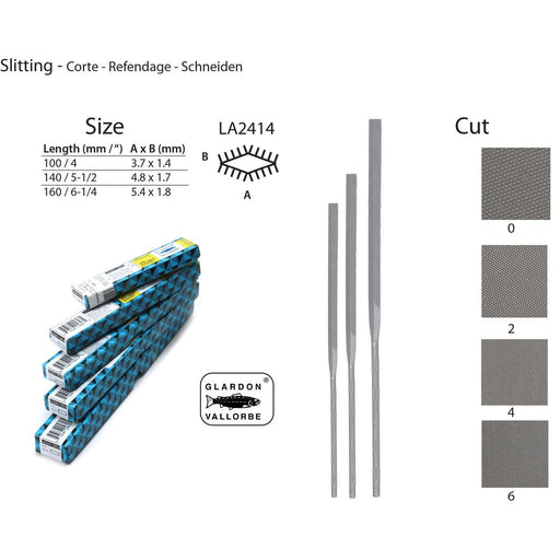 Glardon-Vallorbe Slitting Needle Files - LA2414 - Otto Frei
