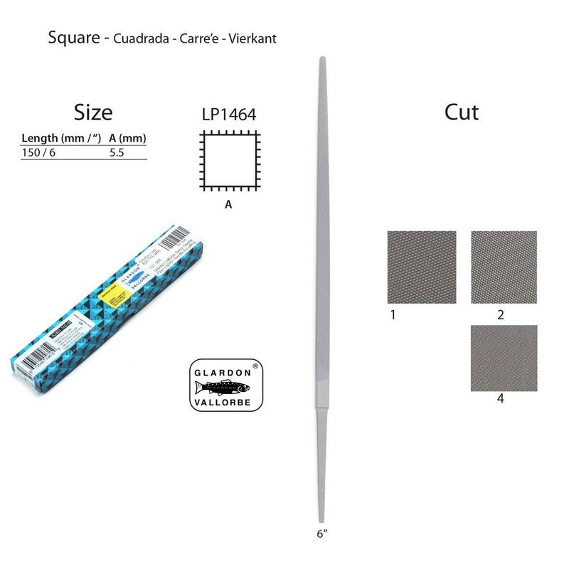 Glardon-Vallorbe Square Pointed Precision Files - LP1464 - Otto Frei