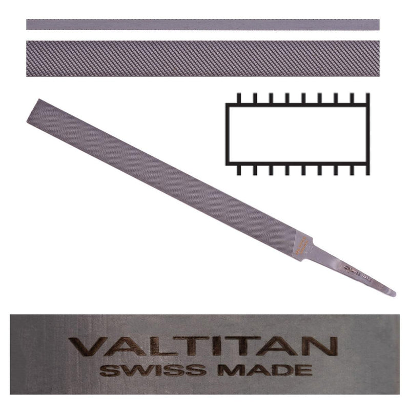 Glardon-Vallorbe Swiss Precision File-LPV1132-6-0 Valtitan Pillar File 6" Cut 0 Coarse - Otto Frei