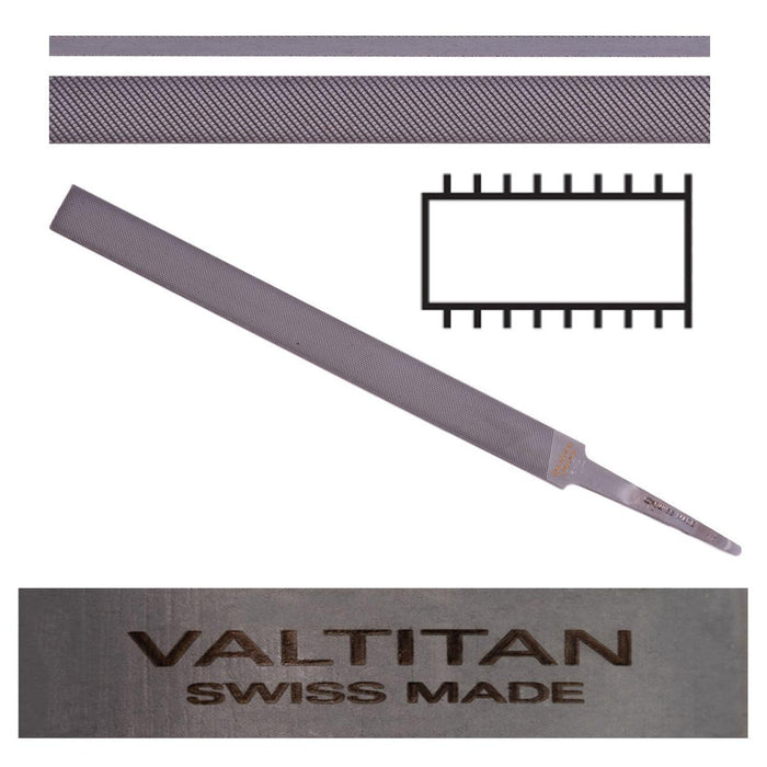 Glardon-Vallorbe Swiss Precision File-LPV1132-6-0 Valtitan Pillar File 6" Cut 0 Coarse - Otto Frei