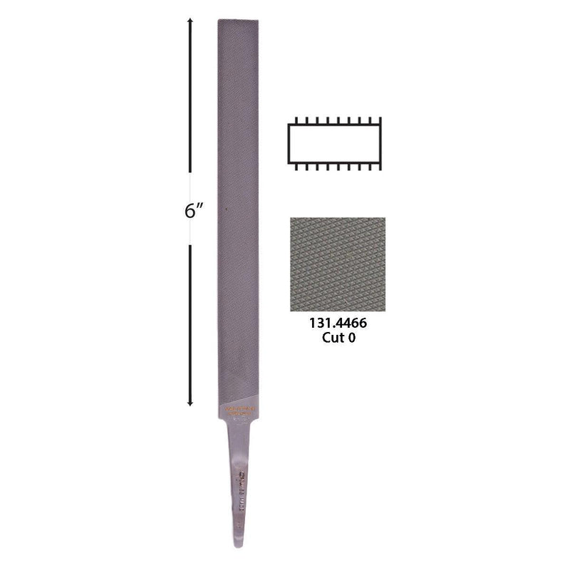 Glardon-Vallorbe Swiss Precision File-LPV1132-6-0 Valtitan Pillar File 6" Cut 0 Coarse - Otto Frei