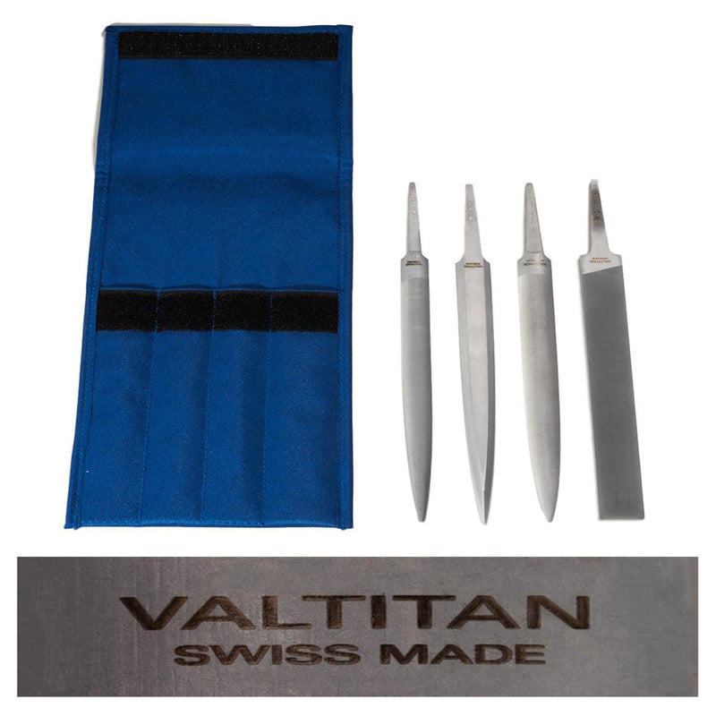 Glardon-Vallorbe Valtitan 6" Precision File Set of 4-Cut 2 Medium - Otto Frei
