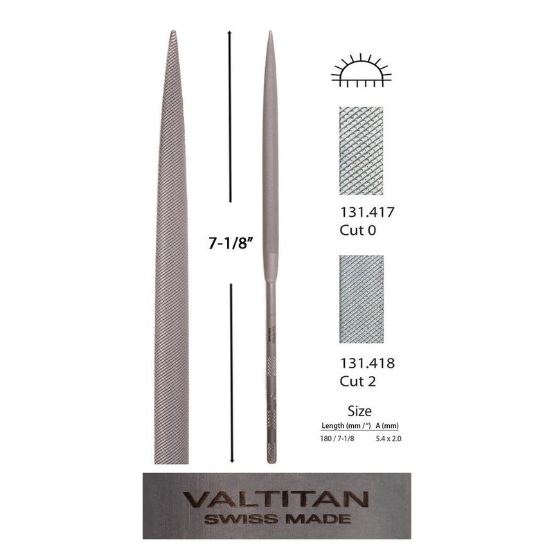 Glardon-Vallorbe Valtitan Half-Round Needle Files LAV-2402-180 - Otto Frei