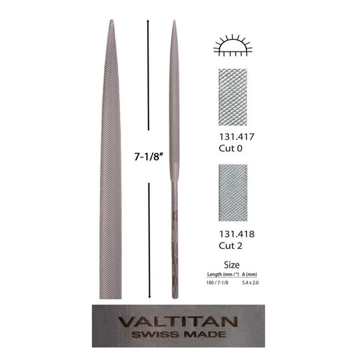 Glardon-Vallorbe Valtitan Half-Round Needle Files LAV-2402-180 - Otto Frei