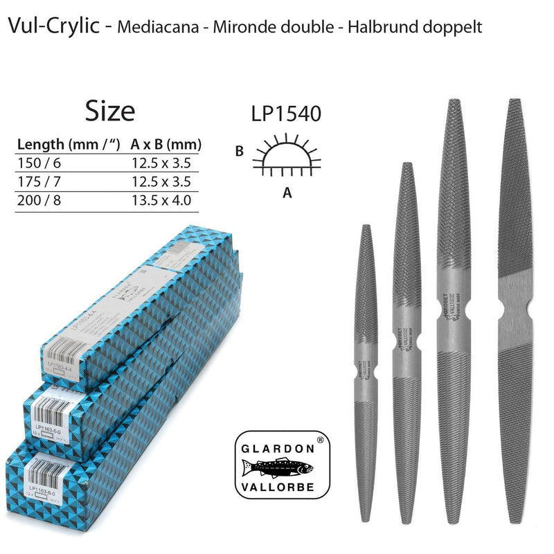 Glardon-Vallorbe Vul-Crylic Wax Files- Precision Files - LP1540 - Otto Frei
