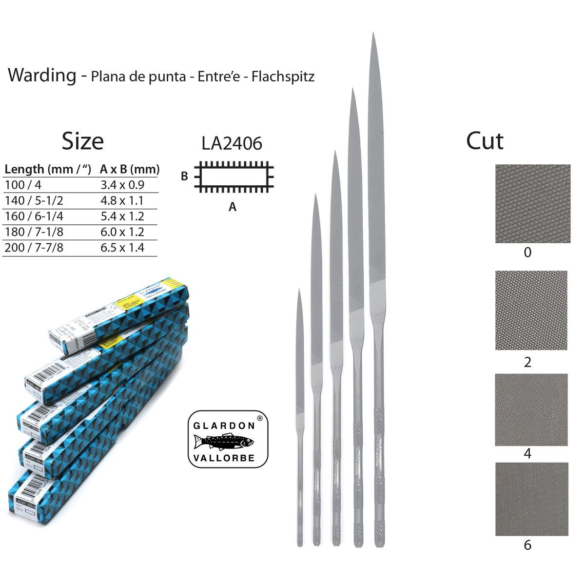 Glardon-Vallorbe Warding Needle Files LA2406 | Swiss Made: Otto Frei