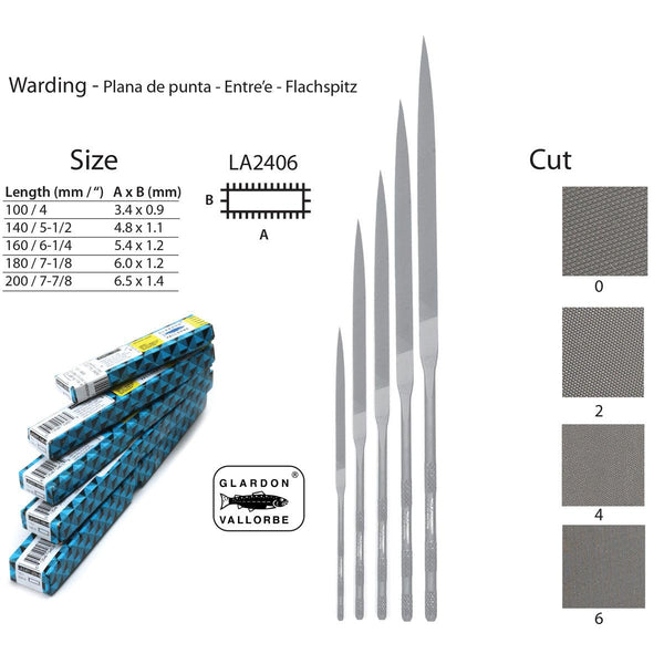 Glardon-Vallorbe Warding Needle Files LA2406 | Swiss Made: Otto Frei
