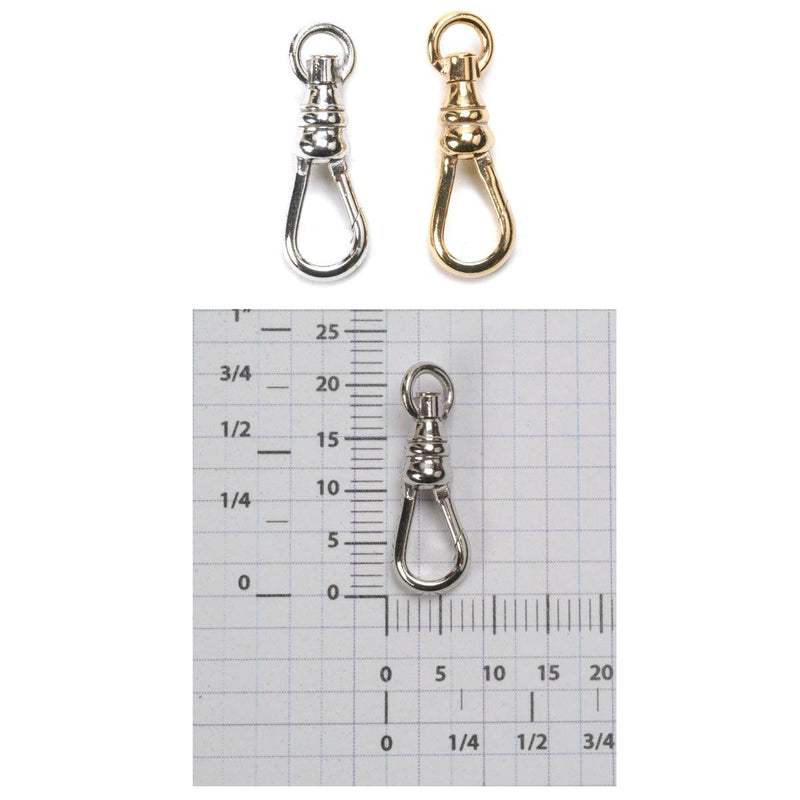 Gold Plated or Rhodium Plated Brass Swivels-21mm x 8mm - Otto Frei