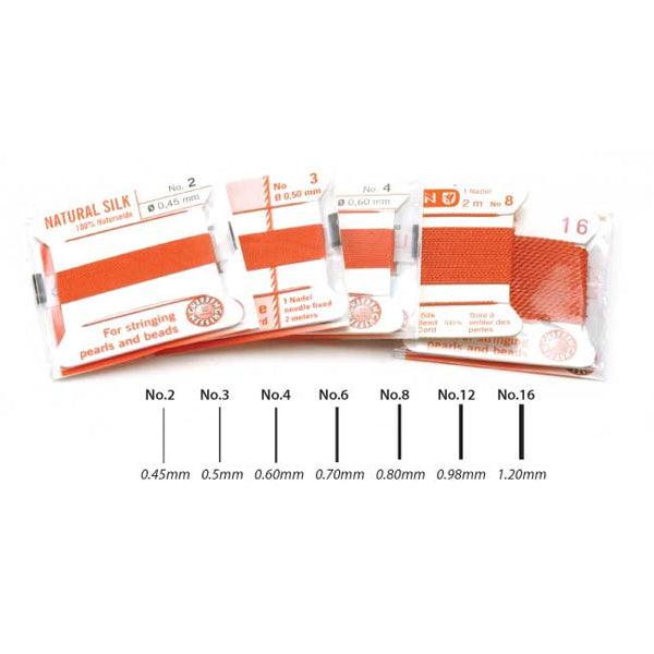 Griffin Coral Silk Bead Cord on Cards - Otto Frei