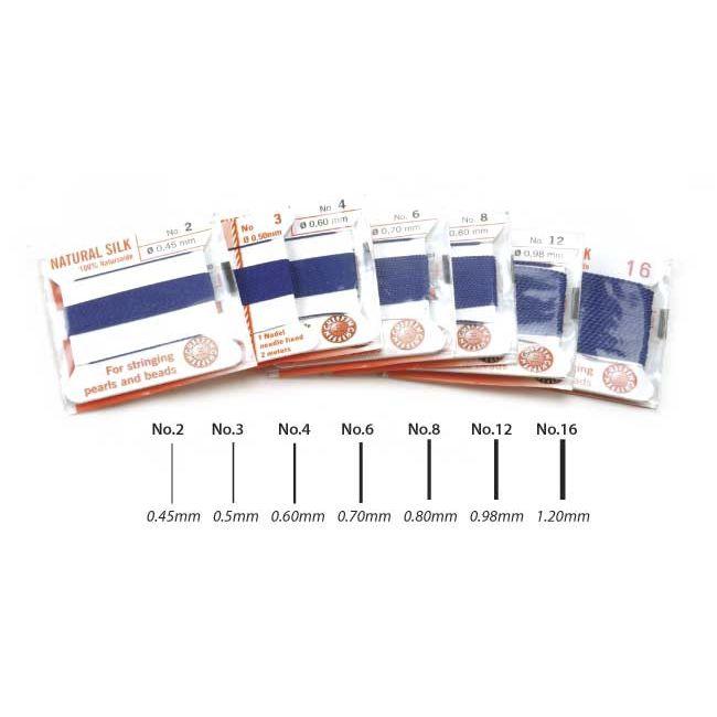 Griffin Dark Blue Silk Bead Cord on Cards - Otto Frei