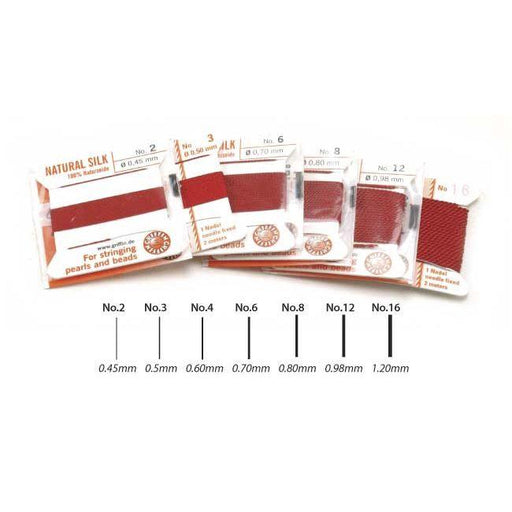 Griffin Garnet Nylon Bead Cord on Cards - Otto Frei