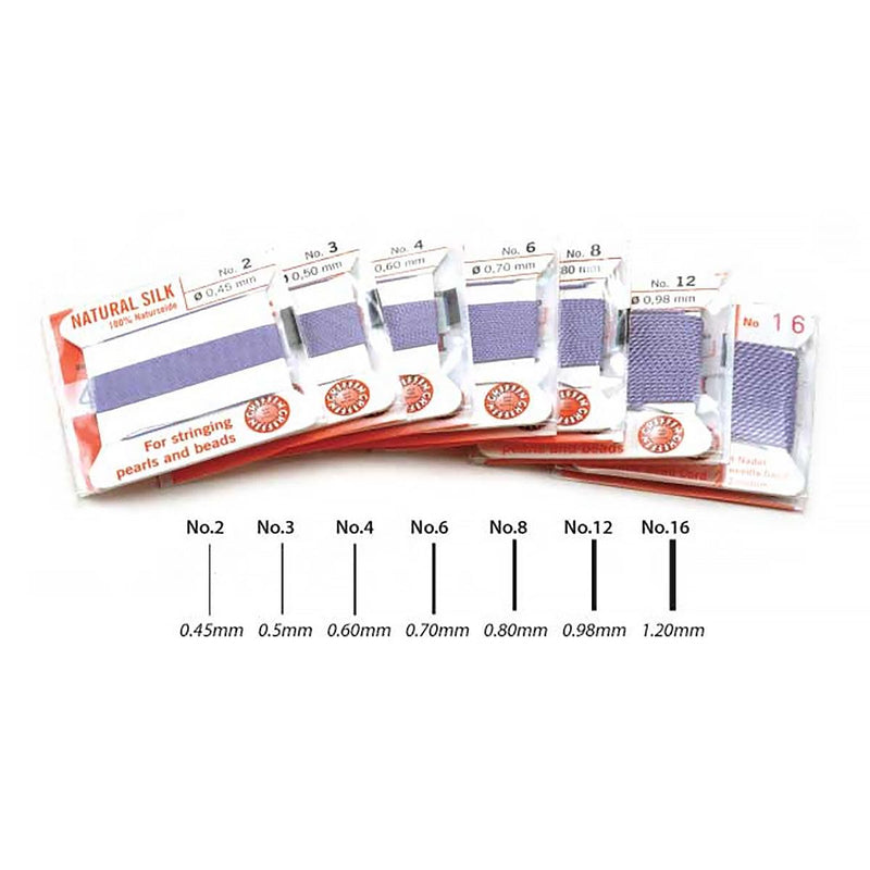 Griffin Lilac Silk Bead Cord on Cards - Otto Frei