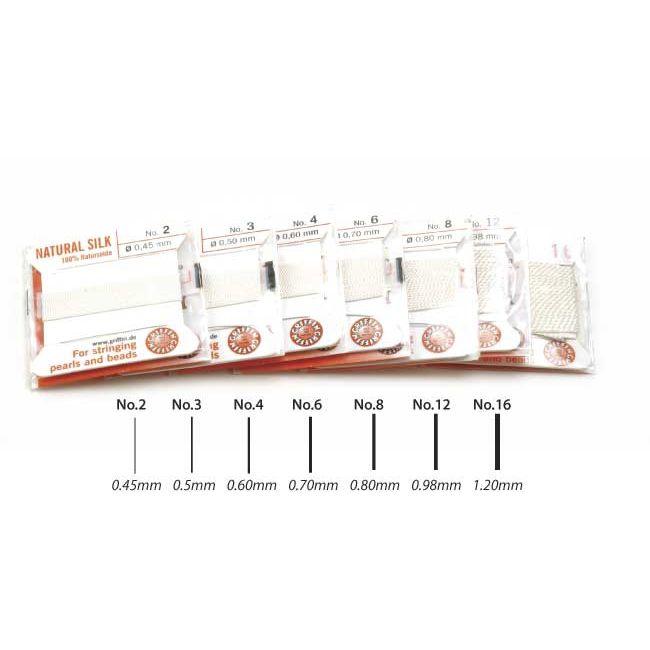 Griffin White Nylon Bead Cord on Cards - Otto Frei