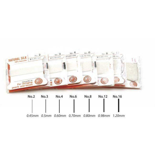 Griffin White Nylon Bead Cord on Cards - Otto Frei