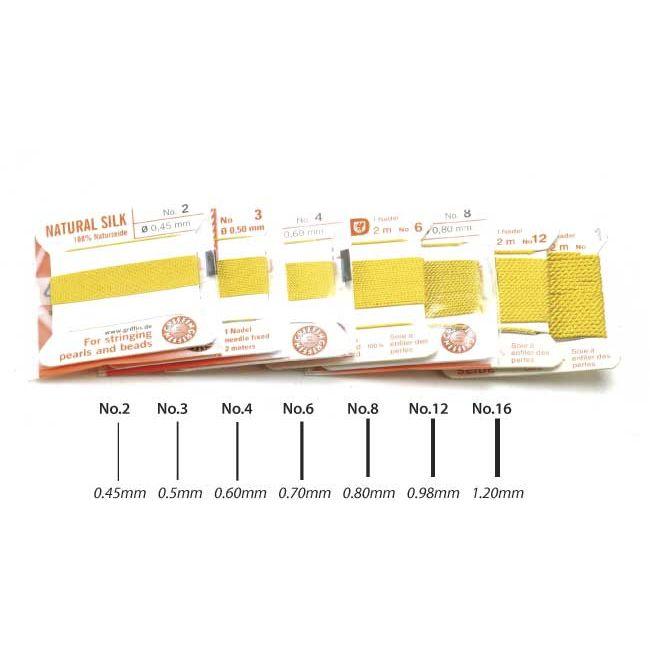 Griffin Yellow Silk Bead Cord on Cards - Otto Frei