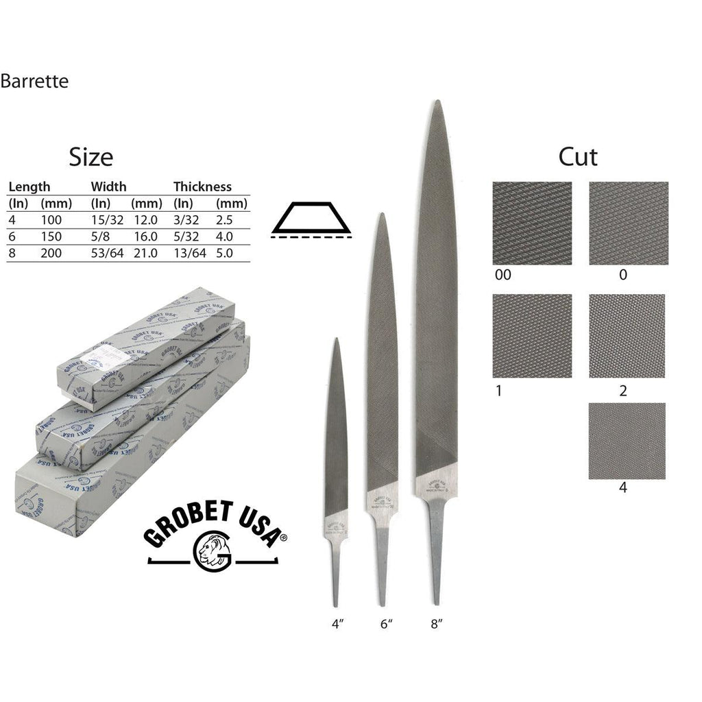 Grobet USA Files Grobet USA - Barrette Shape 4 Inch Cut 00 - Precision ...
