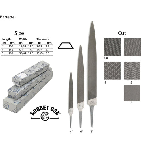 Grobet USA Italian Made Barrette Precision Files - Otto Frei