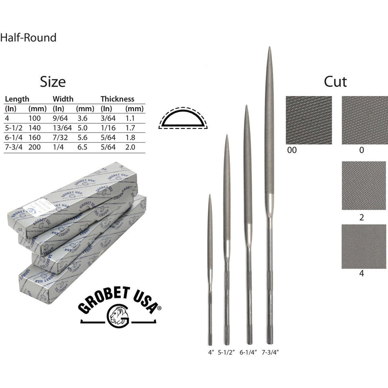 Grobet Italian Half-Round Needle Files - Otto Frei