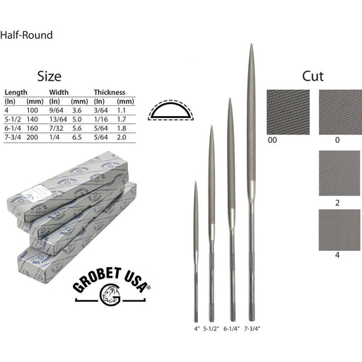 Grobet Italian Half-Round Needle Files - Otto Frei