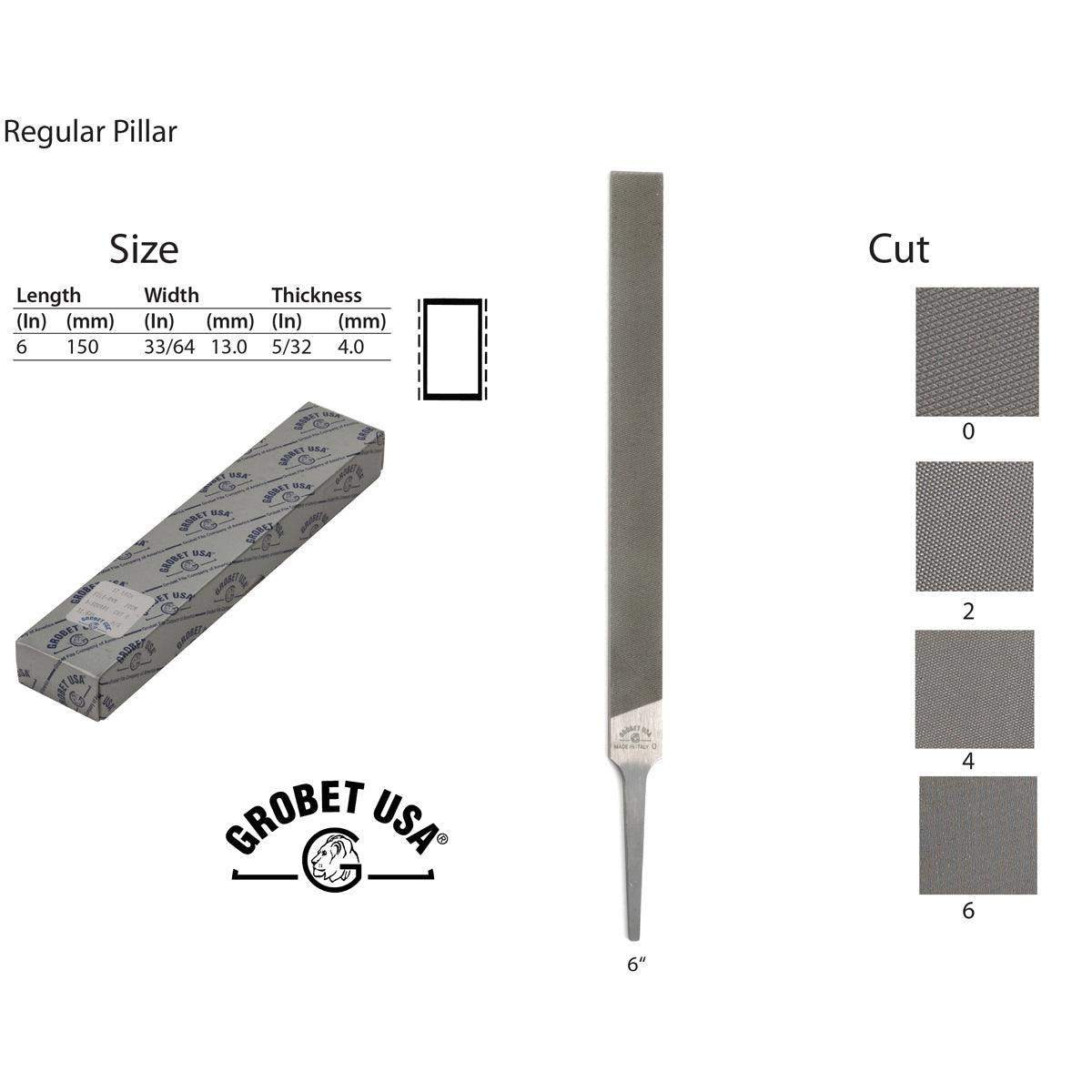 Grobet Regular Pillar Precision Files | Swiss Pattern — Otto Frei