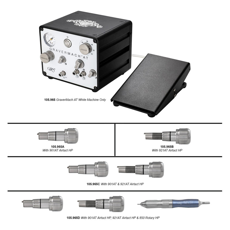 GRS 005-965 GraverMach AT White with Foot Pedal & Handpiece - Otto Frei