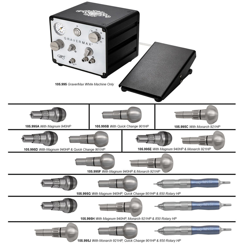 GRS 005-995 GraverMax White with Your Choice of Handpieces - Otto Frei