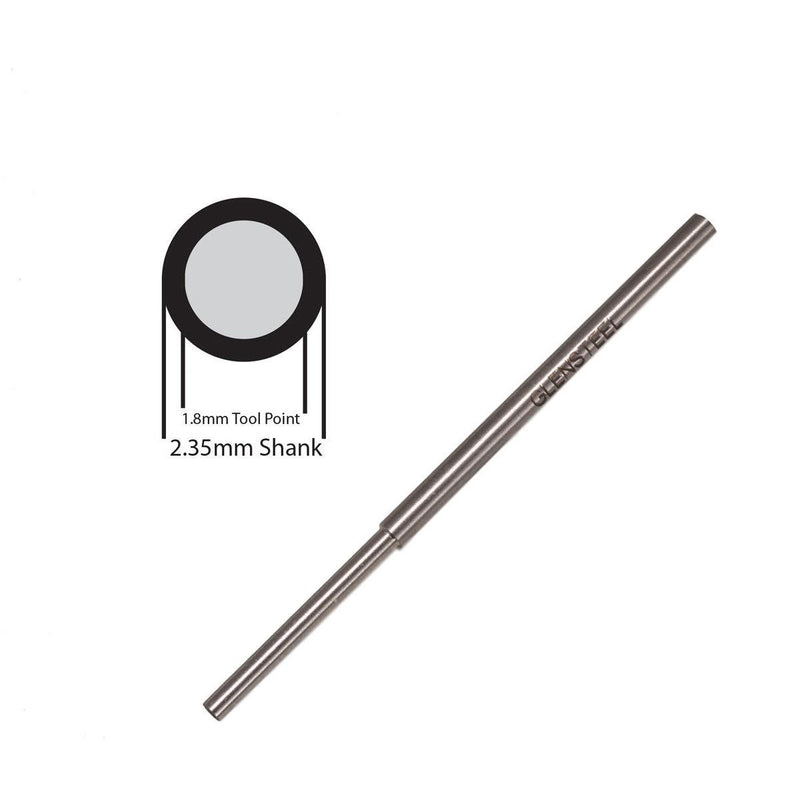 GRS 022-781 GlenSteel HSS 2.35mm Round Shank Graver Blanks-Stepped Down to 1.8mm - Otto Frei