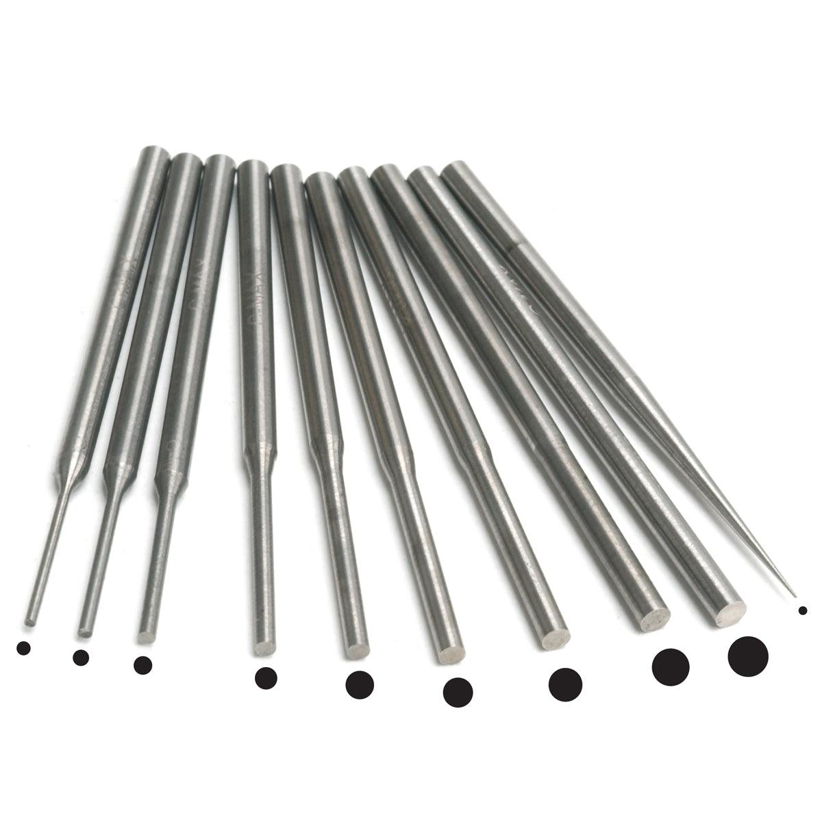 Chasing Gravers GRS C-Max Carbide Stepped Round Gravers Set of 10 | Glendo GRS — Otto Frei