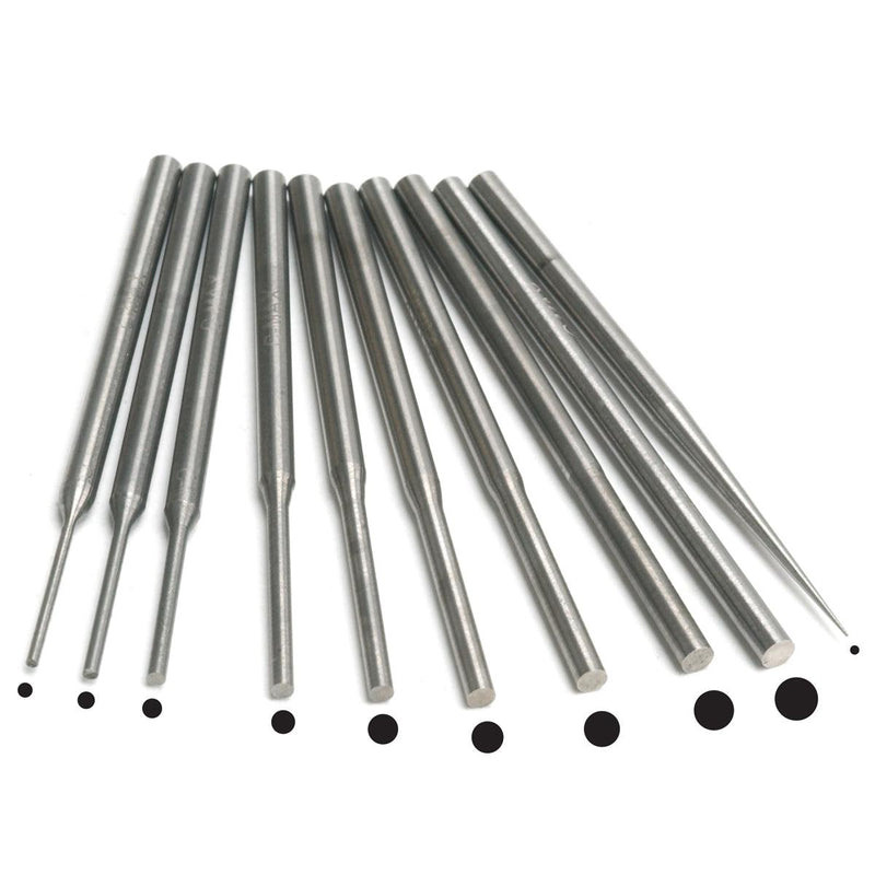 GRS 022-854 C-Max Carbide 3/32" Round Shank Stepped Round Gravers-Set of 10 - Otto Frei