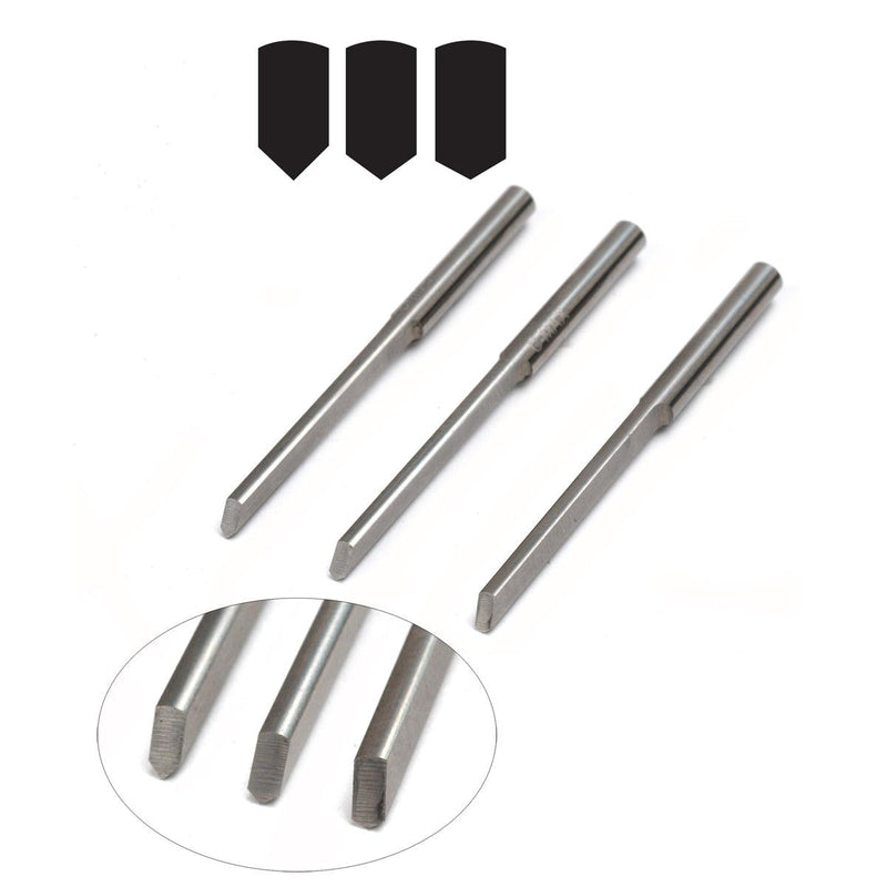 GRS C-Max Carbide 1/8" Round Shank Narrow Bevel Gravers-Sizes 90 Degrees to 120 Degrees - Otto Frei