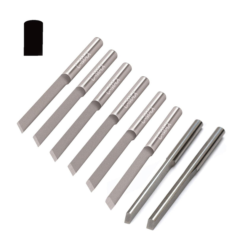 GRS C-Max Carbide 1/8" Round Shank Parallel Flat Gravers-Sizes 38 to 45 - Otto Frei