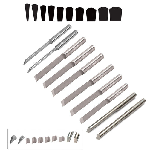 GRS C-Max Carbide 1/8" Round Shank Tapered Flat Gravers-Sizes 36 to 45 - Otto Frei