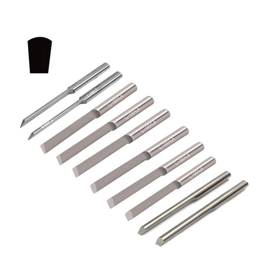 GRS C-Max Carbide 1/8" Round Shank Tapered Flat Gravers-Sizes 36 to 45 - Otto Frei