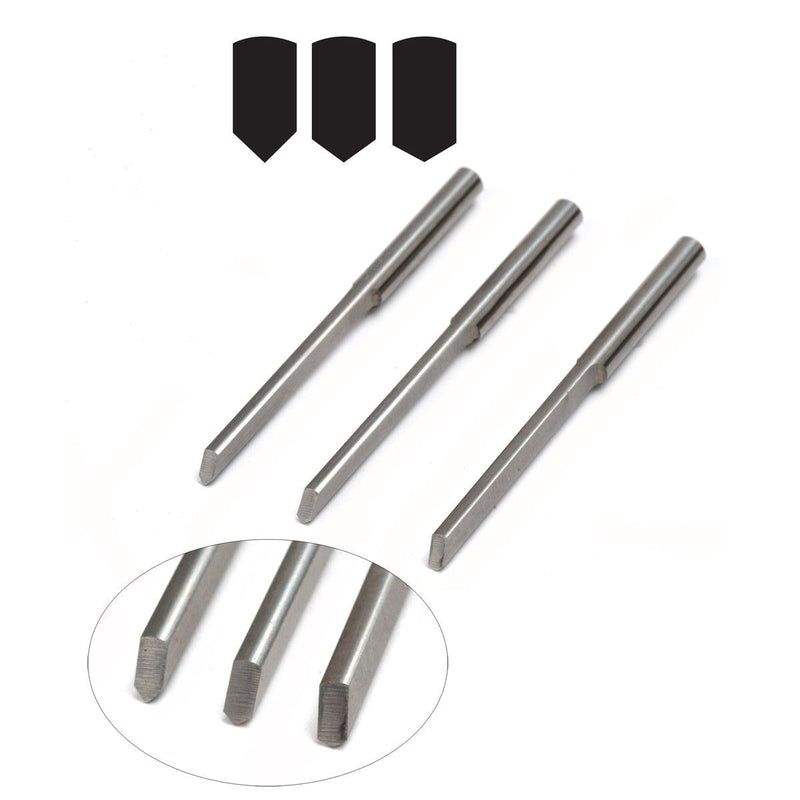 GRS GlenSteel 1/8" Round Shank Narrow Bevel Gravers-Sizes 90 Degrees to 120 Degrees - Otto Frei