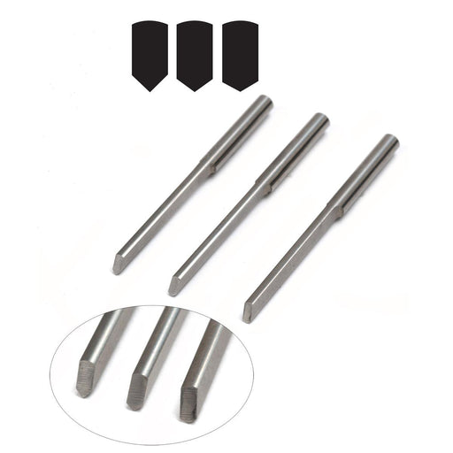 GRS GlenSteel 1/8" Round Shank Narrow Bevel Gravers-Sizes 90 Degrees to 120 Degrees - Otto Frei