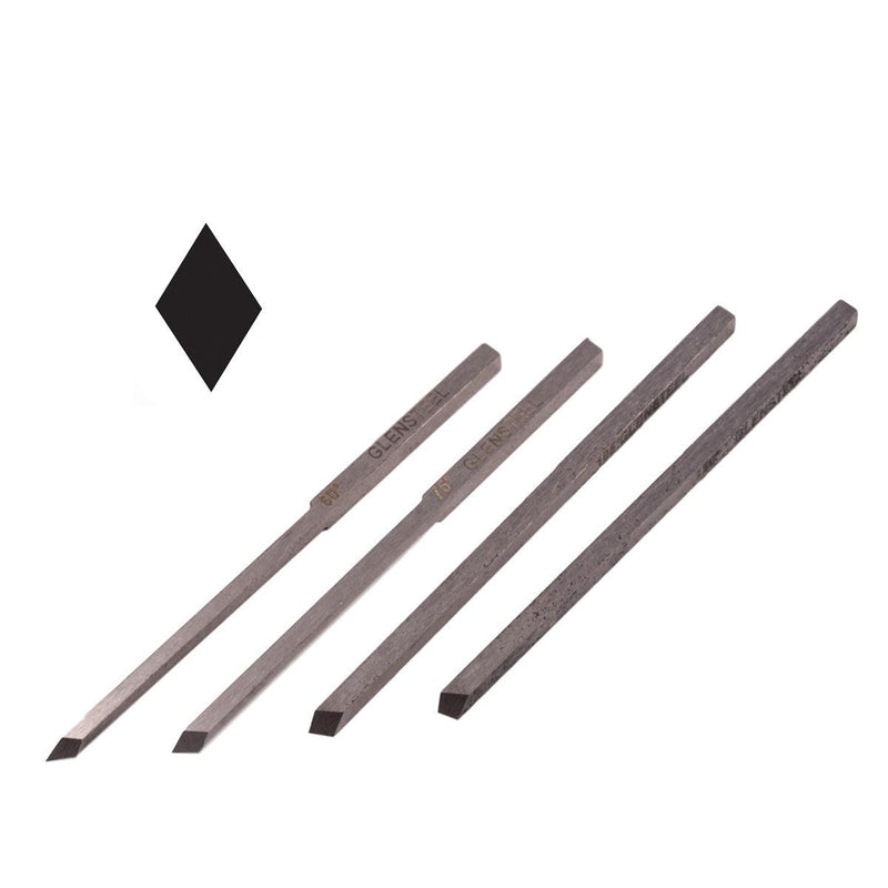 GRS GlenSteel 3/32" Square Shank V-Point Gravers-Sizes 60 Degrees to 120 Degrees - Otto Frei