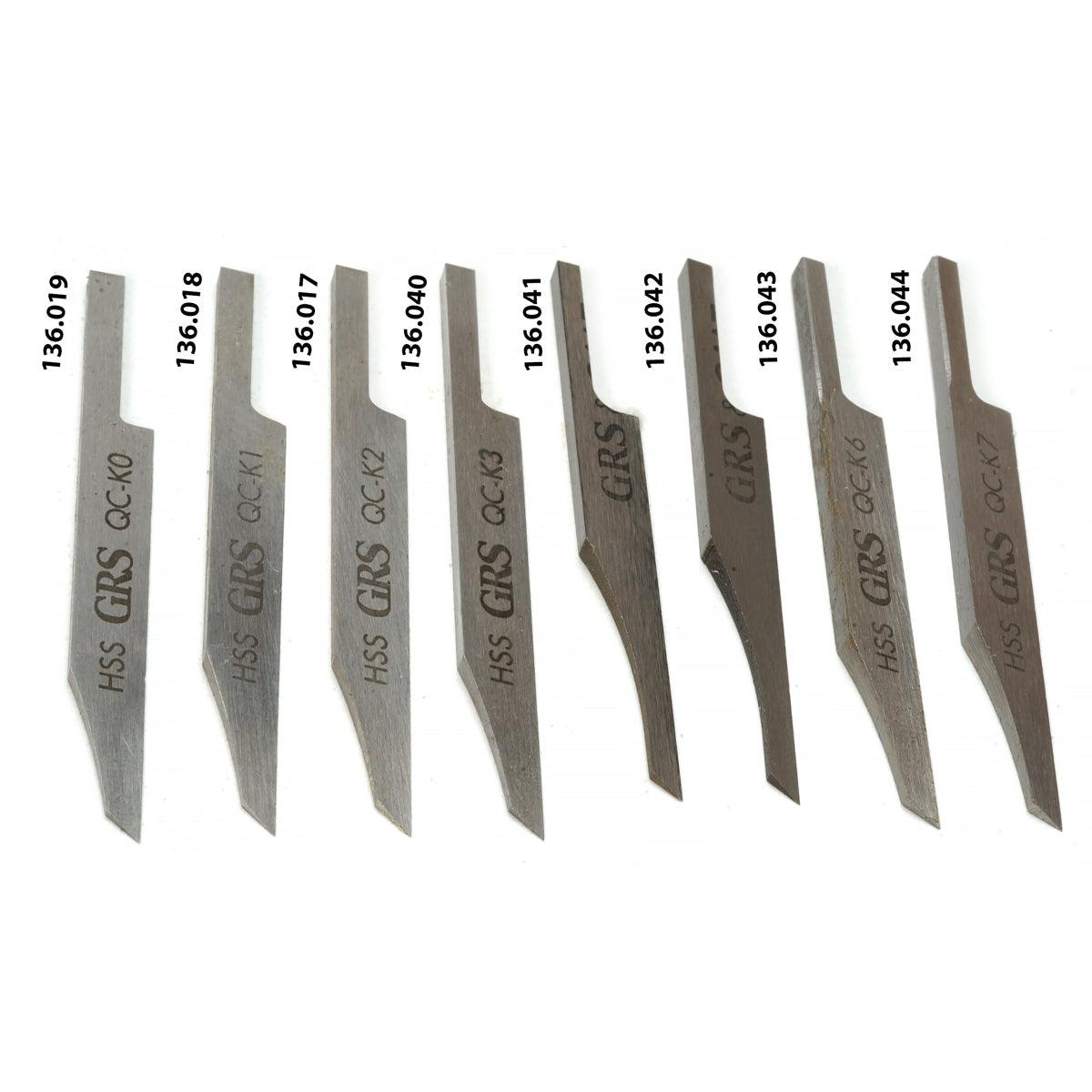 GRS Pre-Cut QC HSS Knife Gravers, Sizes 0–7 | GRS — Otto Frei
