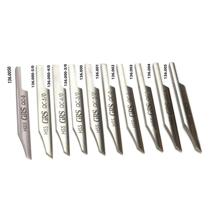GRS Pre-Cut QC HSS Onglette Gravers 5/0 to 8 - Otto Frei