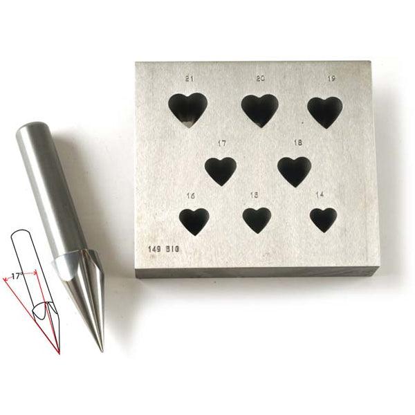 Large Heart Bezel Block 14–21mm 8 Holes 17° | Italian Steel — Otto Frei