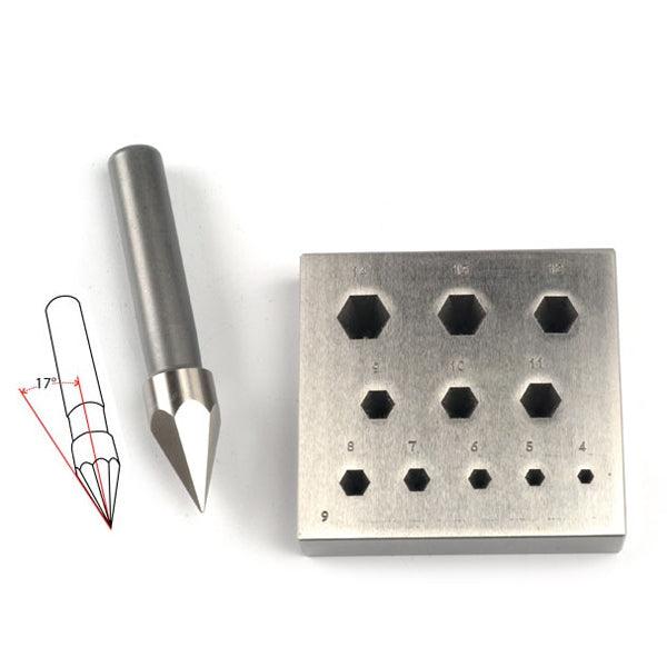 Hexagonal Bezel Block 4mm to 14mm 11 Holes 17 Degree - Otto Frei