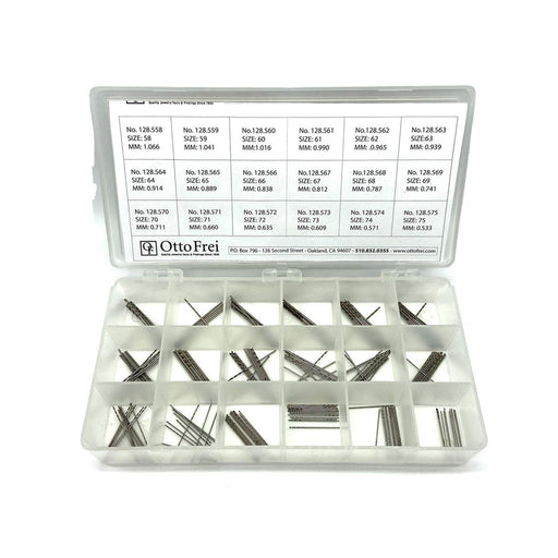 High Speed Steel Twist Drill Kit 216 Pcs. 0.53mm To 1.07mm (#75-#58) In Plastic Box - Otto Frei