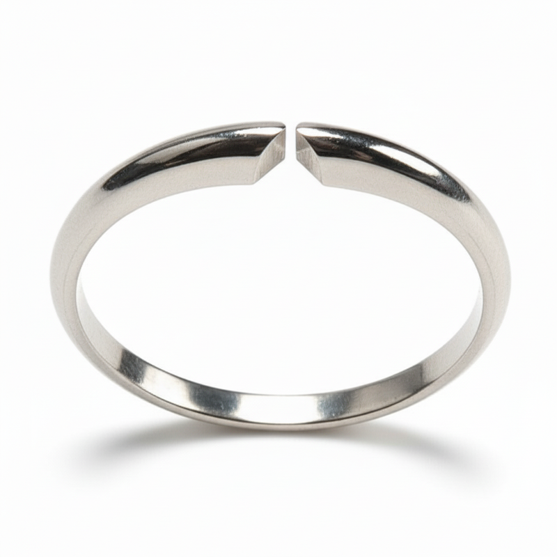 Gold & Platinum Half Round Ring Shanks – Notched for 4-Prong Settings