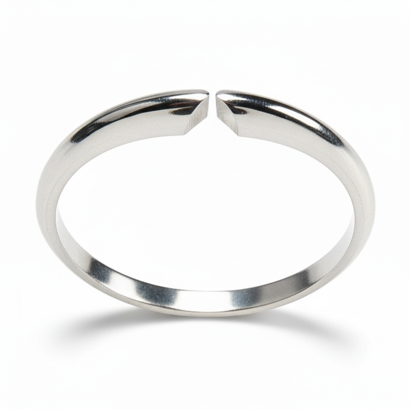 Gold & Platinum Half Round Ring Shanks – Notched for 4-Prong Settings
