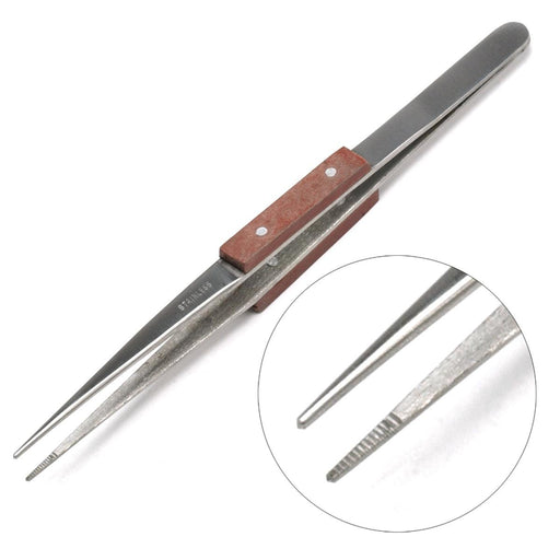 Insulated Straight Tip Soldering Tweezers-6-1/2" - Otto Frei