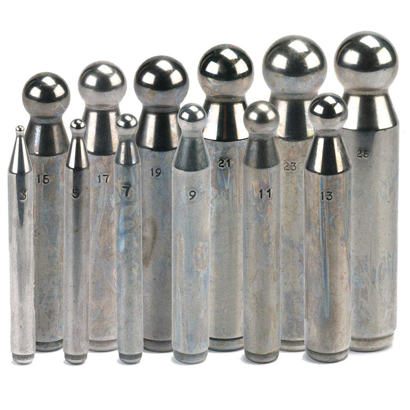 Italian Metric Dapping Punch Assorment of 12-3mm to 25mm - Otto Frei