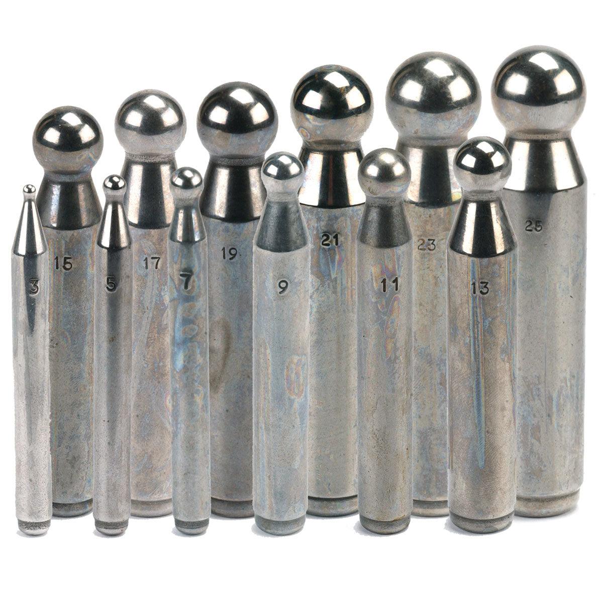 Italian Metric Dapping Punch Set – 12 Pieces, 3mm–25mm | Tool Steel ...