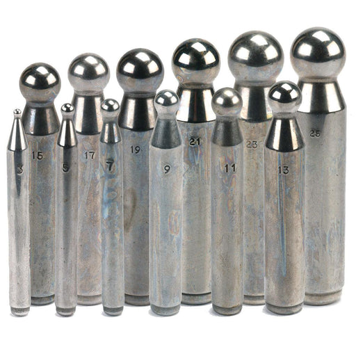 Italian Metric Dapping Punch Assorment of 12-3mm to 25mm - Otto Frei