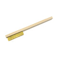 Brosse à main japonaise en laiton à 4 rangées, longue de 9-1/4", avec manche en bois
