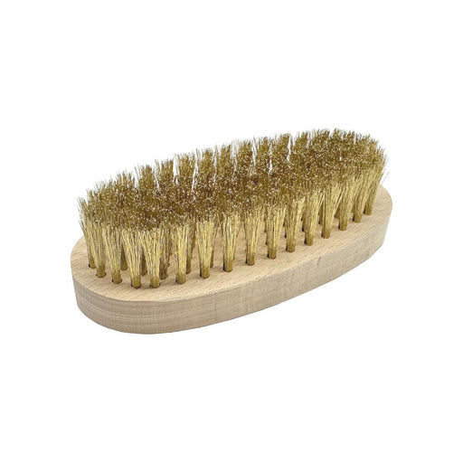 Japanese Oval Brass Hand Brush 4-3/4" Long with Wood Handle - Otto Frei