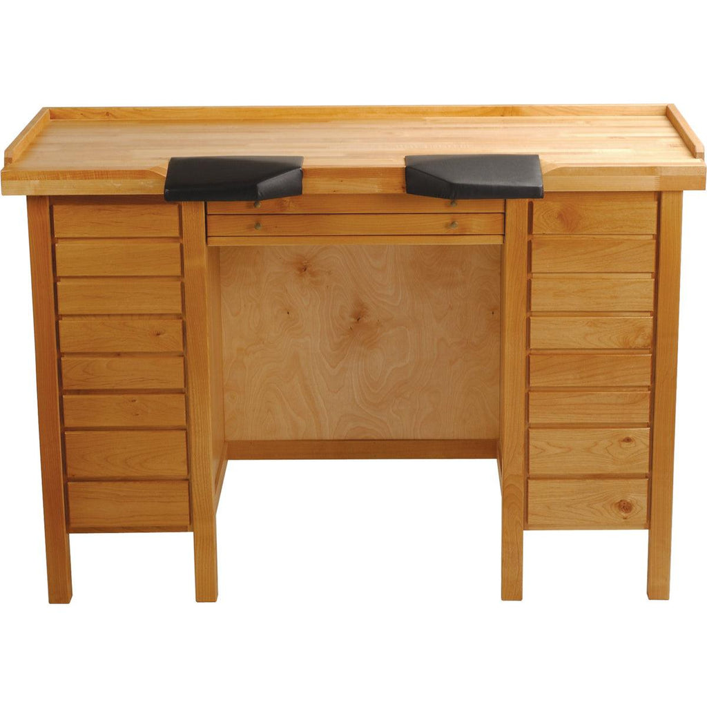 Maple Double Bank Watchmakers Bench w/ Armrests — 61.5